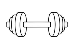 dumbbell icon in outline style on white background vector