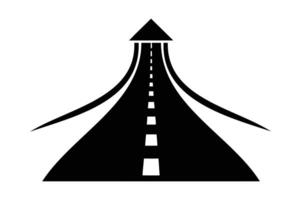 an arrow pointing up on a road vector