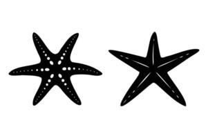 two black and white starfishs on a white background vector