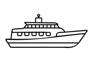 a line drawing of a boat on a white background vector
