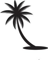 a palm tree silhouette on a white background vector