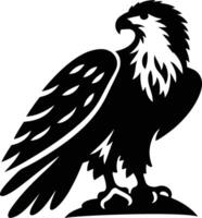 an eagle is standing on a rock with its wings spread out vector
