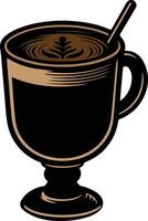 coffee cup with a spoon and spoon in it vector