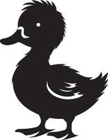 a black duck silhouette on a white background vector