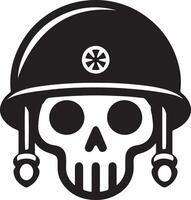 a skull wearing a helmet with a cross on it vector