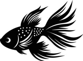 a black and white fish on a white background vector