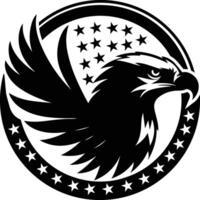 an eagle with stars on its head in a circle vector