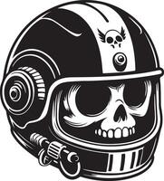 skull in a helmet with a gun and a skull vector