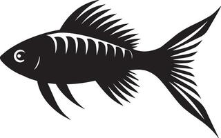 a black fish on a white background vector