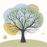 Watercolor tree background vector