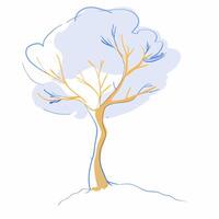A beautiful watercolor tree vector
