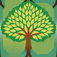 The base of the green tree gown tree is yellow leaf vector