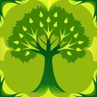 Green background of trees vector