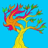 Tree without red yellow leaves vector