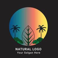 Palm tree summer logo template vector