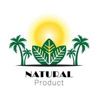 Natural logo design template on white background. vector