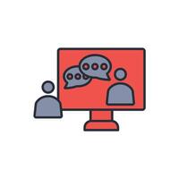 online communication icon. .Editable stroke.linear style sign for use web design,logo.Symbol illustration. vector