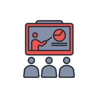 Online meeting icon. .Editable stroke.linear style sign for use web design,logo.Symbol illustration. vector