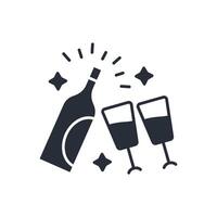Champagne icon. .Editable stroke.linear style sign for use web design,logo.Symbol illustration. vector