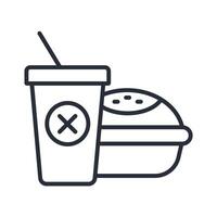 no cheat meals icon. .Editable stroke.linear style sign for use web design,logo.Symbol illustration. vector