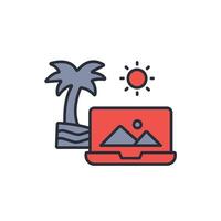digital nomad icon. .Editable stroke.linear style sign for use web design,logo.Symbol illustration. vector