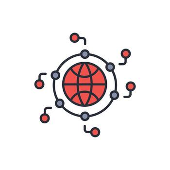 networking icon. .Editable stroke.linear style sign for use web design,logo.Symbol illustration. vector