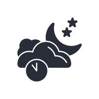 midnight icon. .Editable stroke.linear style sign for use web design,logo.Symbol illustration. vector