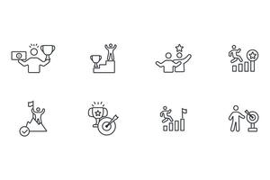 winners icon set..Editable stroke.linear style sign for use web design,logo.Symbol illustration. vector