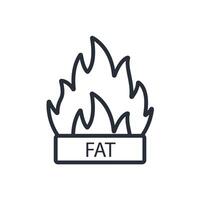 fat burning icon. .Editable stroke.linear style sign for use web design,logo.Symbol illustration. vector