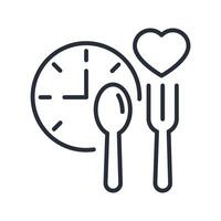 Intermittent fasting icon. .Editable stroke.linear style sign for use web design,logo.Symbol illustration. vector
