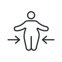 reduce weight icon. .Editable stroke.linear style sign for use web design,logo.Symbol illustration. vector