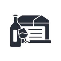 wine shop icon. .Editable stroke.linear style sign for use web design,logo.Symbol illustration. vector