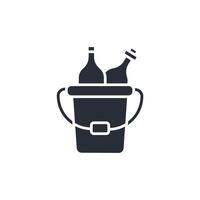 wine cooler icon. .Editable stroke.linear style sign for use web design,logo.Symbol illustration. vector