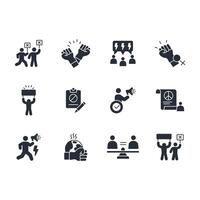 activism protest icon set..Editable stroke.linear style sign for use web design,logo.Symbol illustration. vector