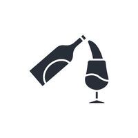 pour wine icon. .Editable stroke.linear style sign for use web design,logo.Symbol illustration. vector