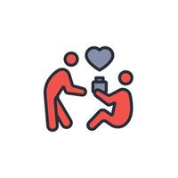 altruistic person icon. .Editable stroke.linear style sign for use web design,logo.Symbol illustration. vector