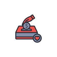 Charity icon. .Editable stroke.linear style sign for use web design,logo.Symbol illustration. vector
