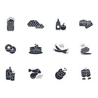 Fast food icon set..Editable stroke.linear style sign for use web design,logo.Symbol illustration. vector