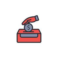 Donation icon. .Editable stroke.linear style sign for use web design,logo.Symbol illustration. vector