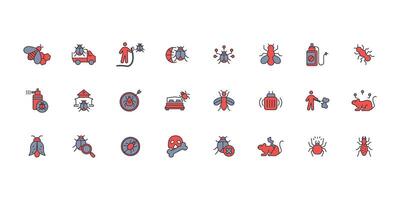 Pest control icon set..Editable stroke.linear style sign for use web design,logo.Symbol illustration. vector