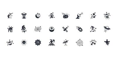 Astronomy icon set..Editable stroke.linear style sign for use web design,logo.Symbol illustration. vector