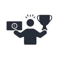 winning icon. .Editable stroke.linear style sign for use web design,logo.Symbol illustration. vector