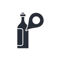 wine location icon. .Editable stroke.linear style sign for use web design,logo.Symbol illustration. vector