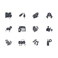 Wine icon set..Editable stroke.linear style sign for use web design,logo.Symbol illustration. vector
