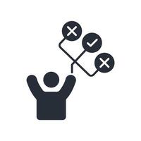 Decision making icon. .Editable stroke.linear style sign for use web design,logo.Symbol illustration. vector