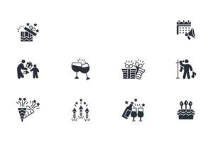 Celebrate icon set..Editable stroke.linear style sign for use web design,logo.Symbol illustration. vector