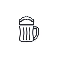 beer icon. .Editable stroke.linear style sign for use web design,logo.Symbol illustration. vector