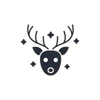 reindeer icon. .Editable stroke.linear style sign for use web design,logo.Symbol illustration. vector