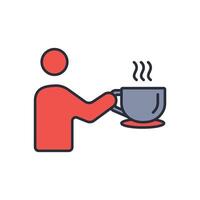 Coffee icon. .Editable stroke.linear style sign for use web design,logo.Symbol illustration. vector