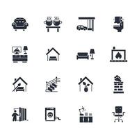 Home interior icon set..Editable stroke.linear style sign for use web design,logo.Symbol illustration. vector